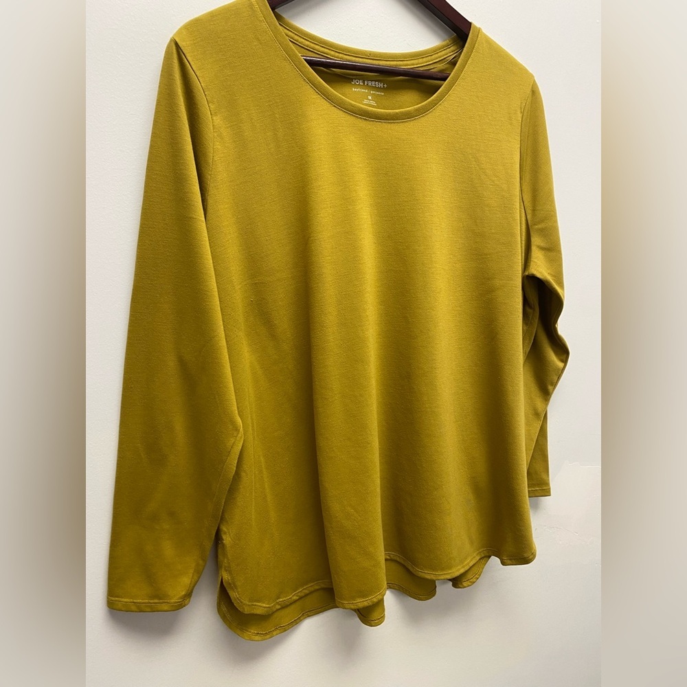 4 for $25 🍒 Joe Fresh Olive Long Sleeve Women's Top 1x - Picture 3 of 5